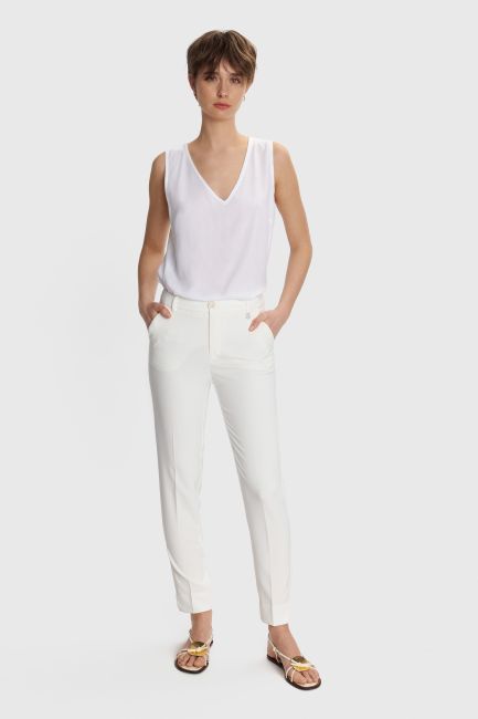 Pleated formal trousers - White