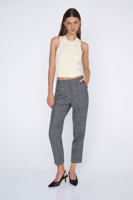 Sleeveless ribbed top - Butter