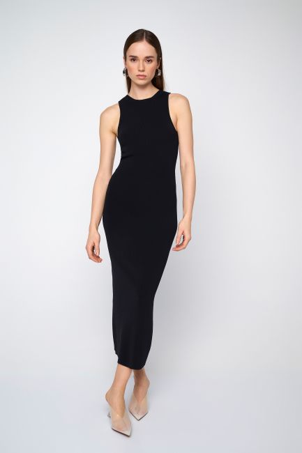 Sleeveless cut-out dress - Black