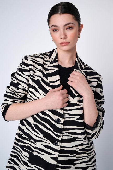 Blazer in animal print - Black