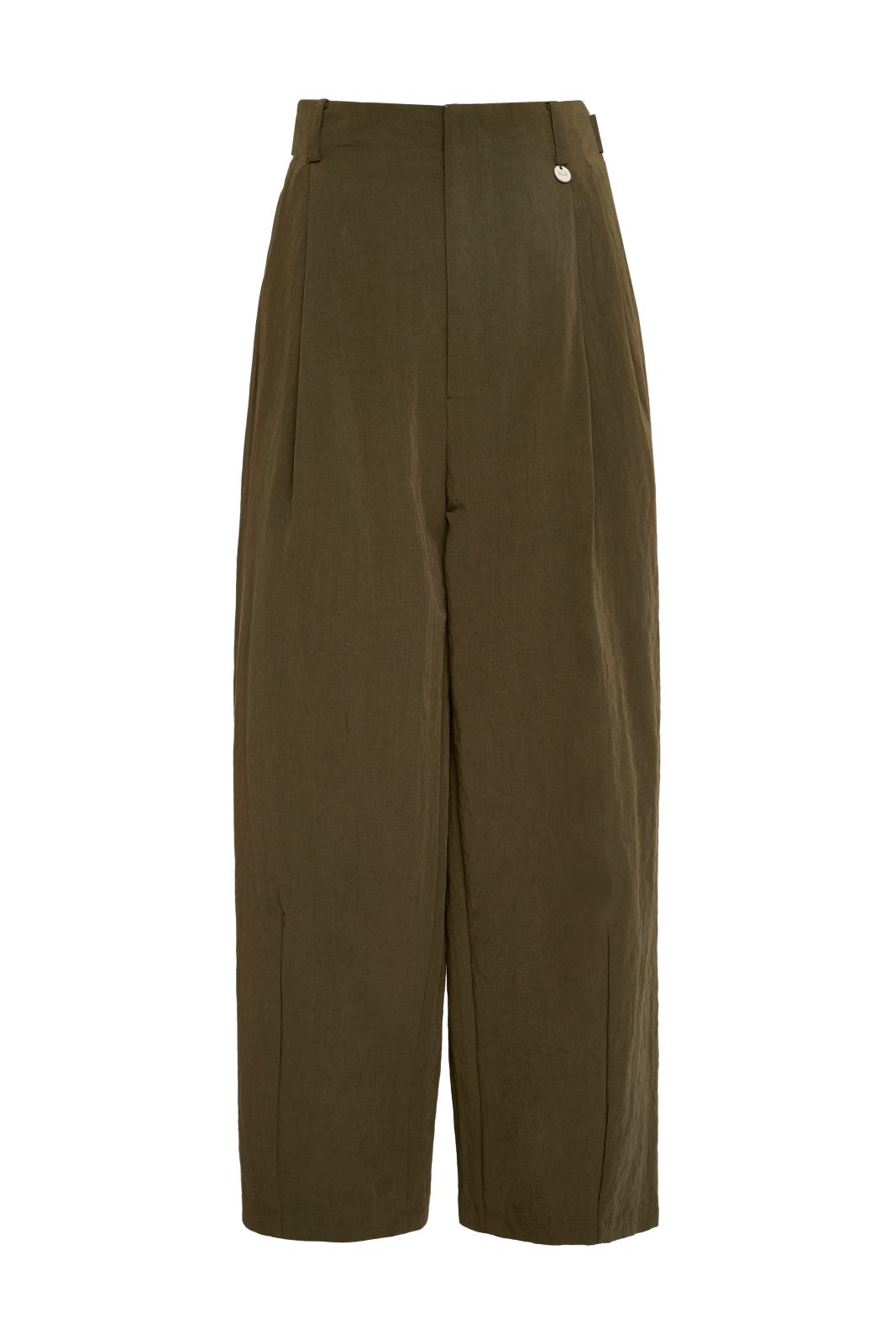 Women's Wide Leg Pleated Pants Olive Green | 'ALE