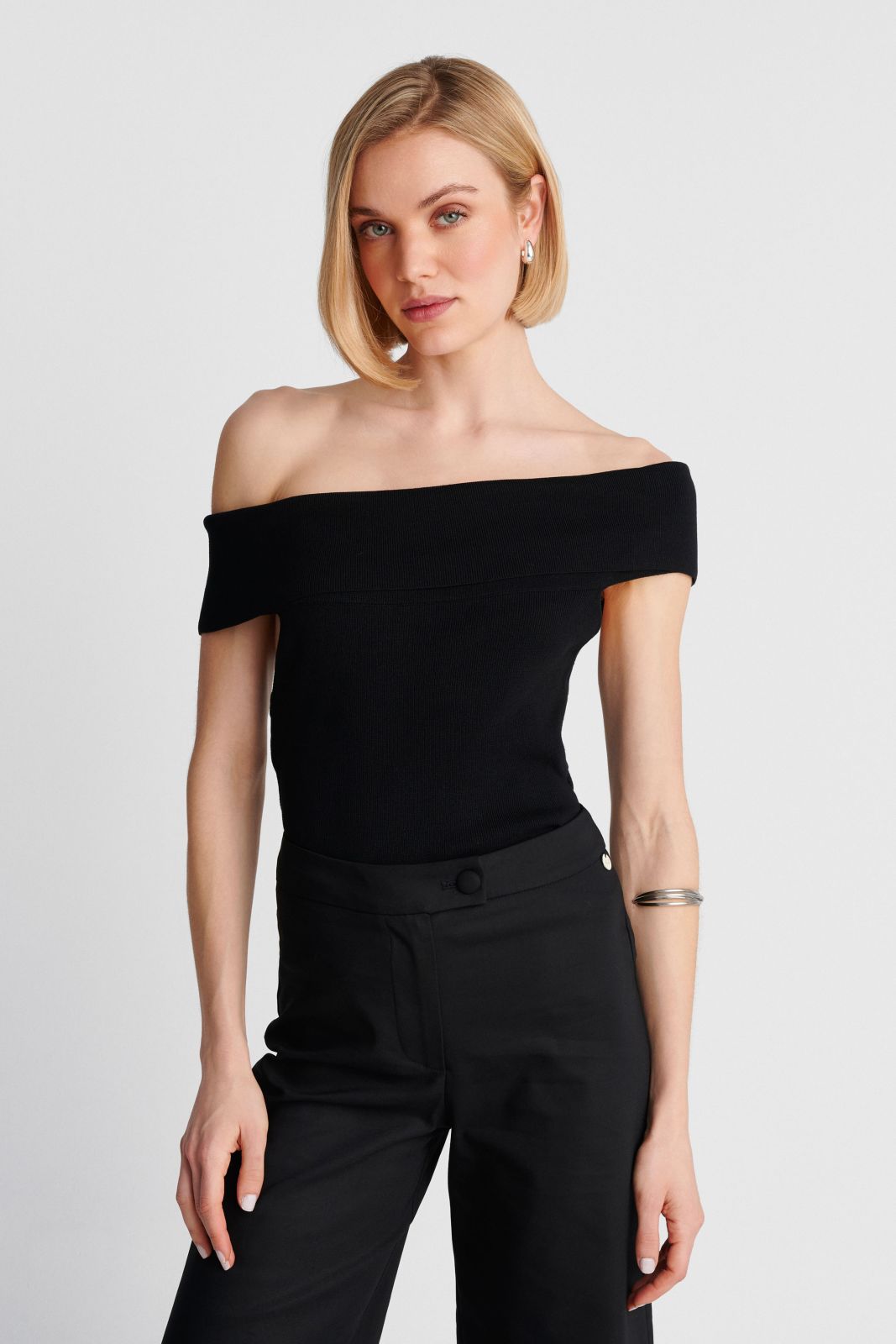 Black Knitted Off Shoulder Top | Stylish Women's Top | 'ALE