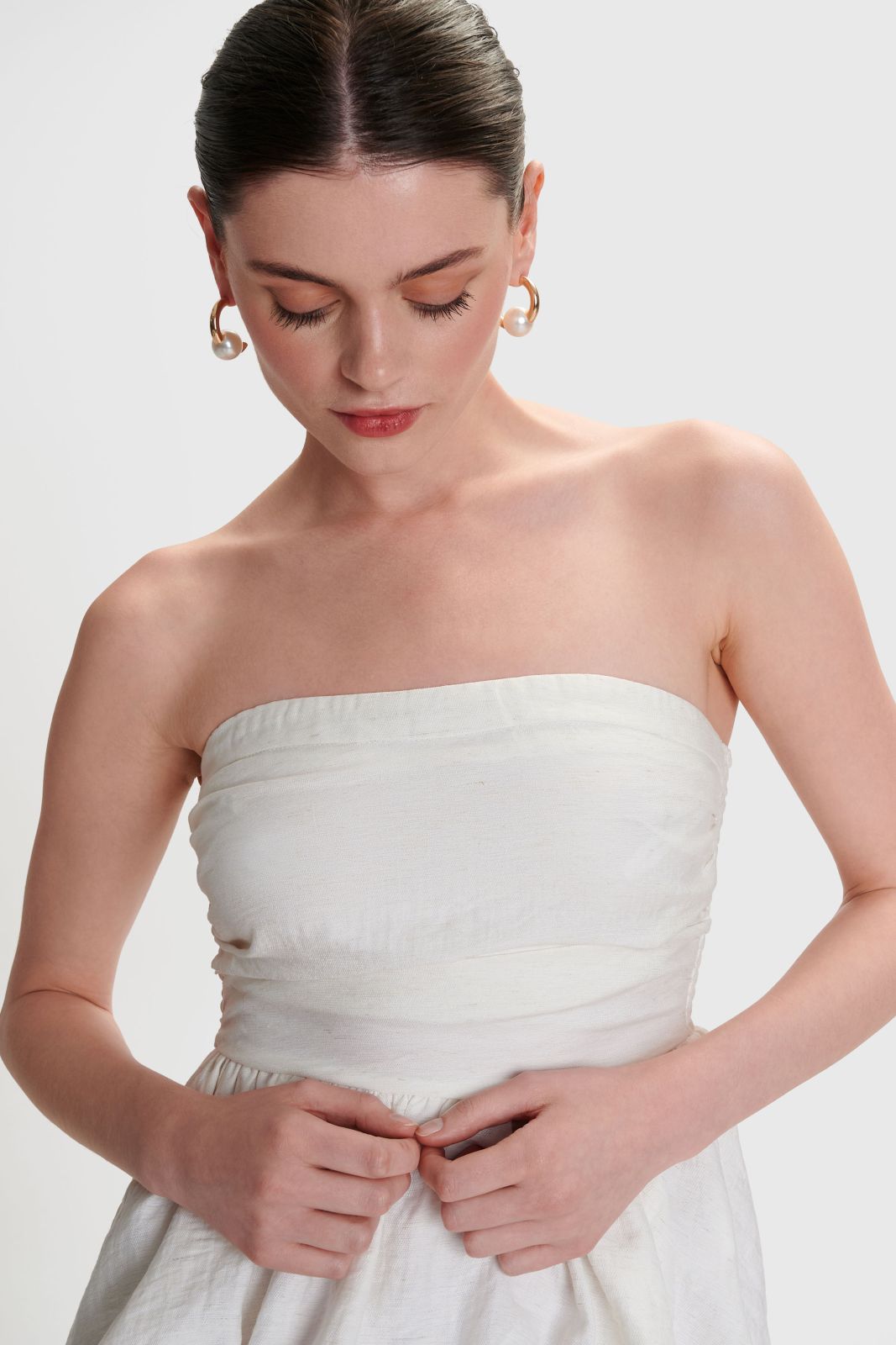 strapless open back dress Strapless Peplum Top – New York & Company